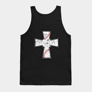 Baseball - Cross - Baseball Stitches - Cute Baseball Shirt Tank Top